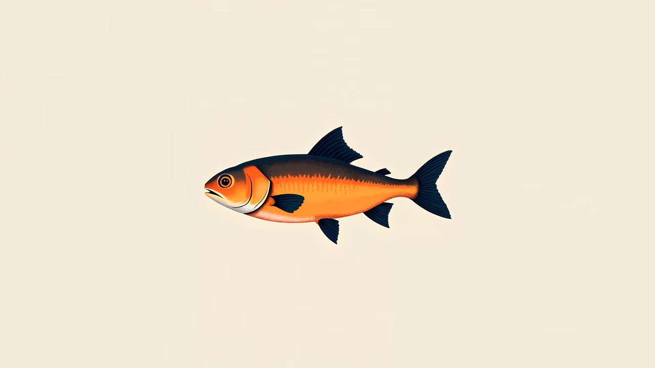 Vibrant fish illustration with gradient colors and modern style.