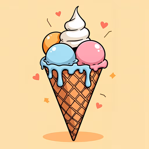 Ice Cream Cone Illustration