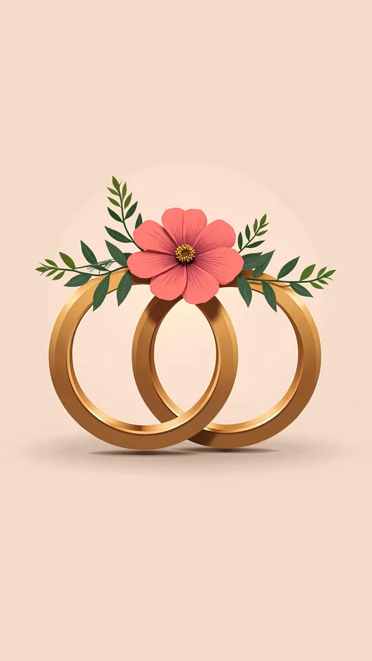 Interwoven Rings with Flower