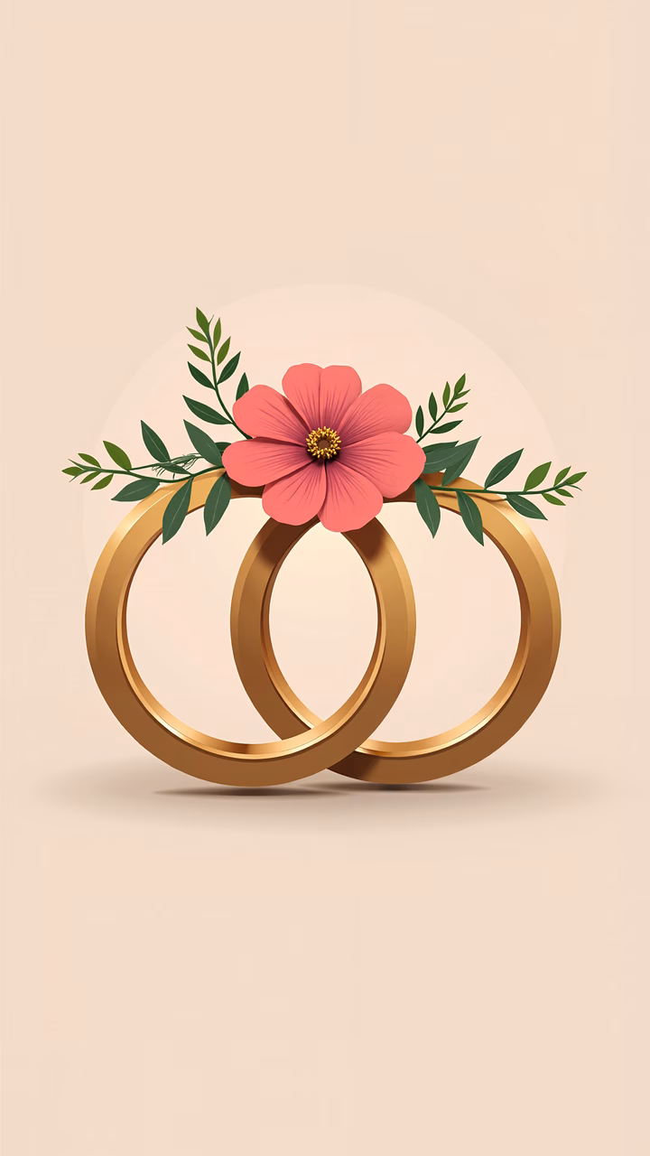 Romantic wedding rings with a floral touch