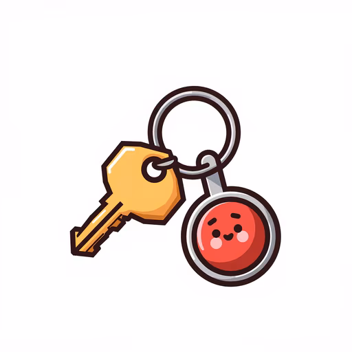 Keychain with Key and Bowling Ball