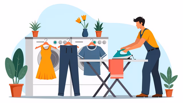 Man Ironing Clothes