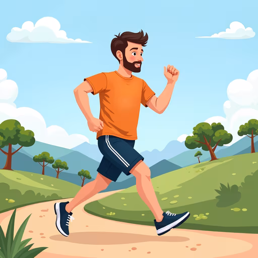Man Running in Nature