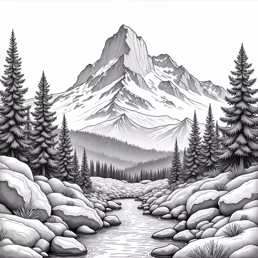 Mountain Landscape Illustration