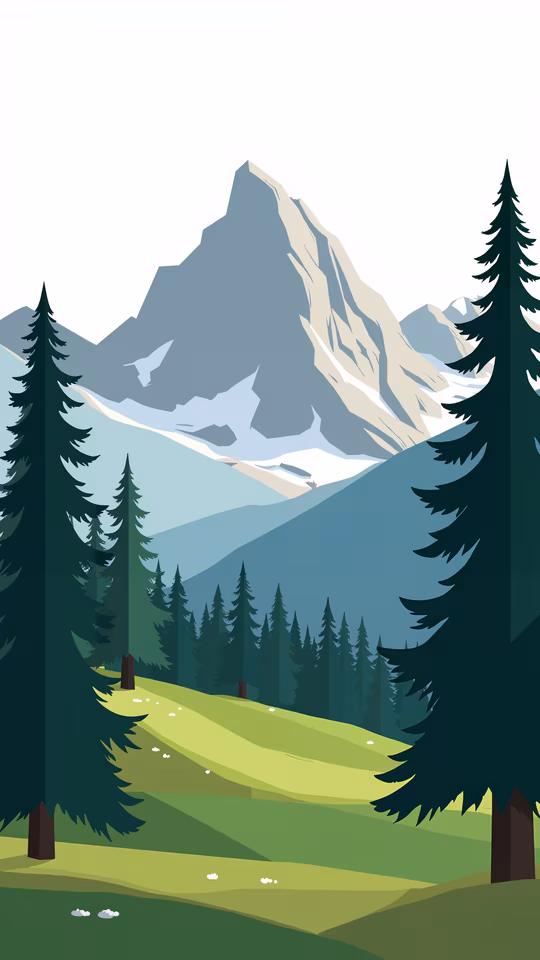 Mountain Landscape Illustration
