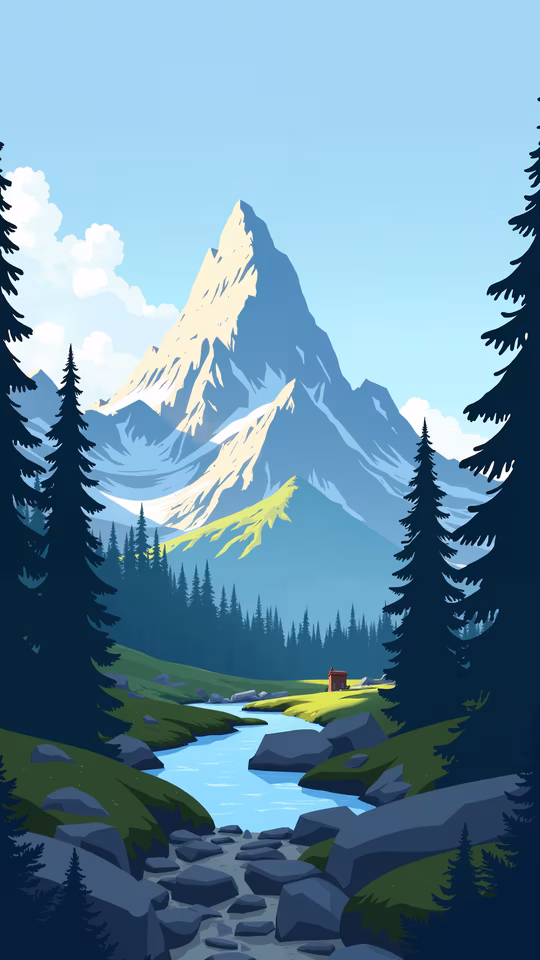 Mountain Retreat Illustration