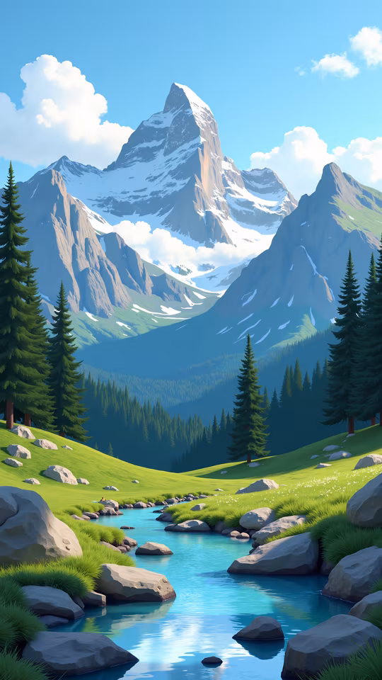Mountain Serenity Illustration