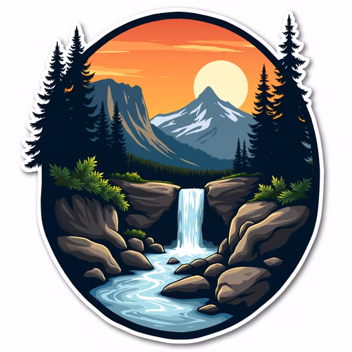 Mountain Sunset Illustration
