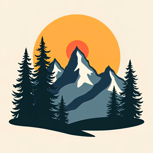 Mountain Sunset Illustration