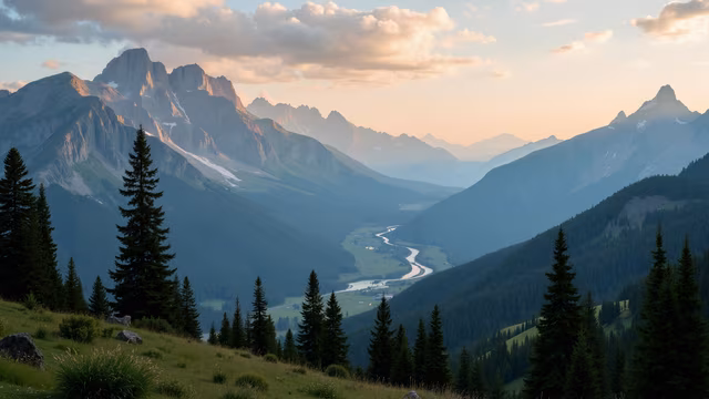 Mountain Valley Sunset