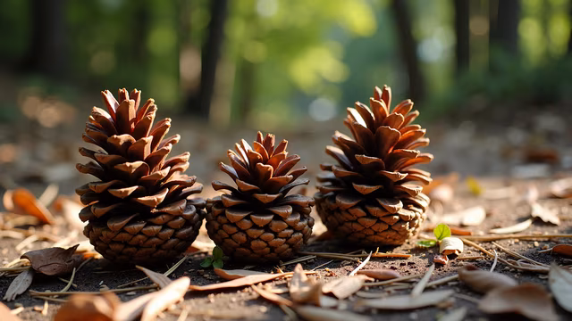 Pine Cones in the Forest