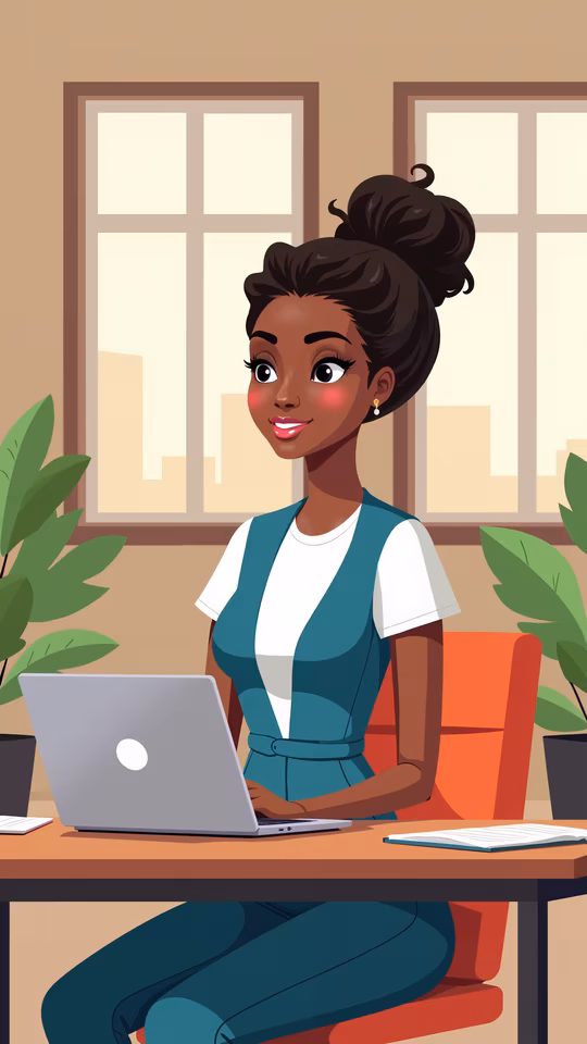 Professional Woman Working Illustration