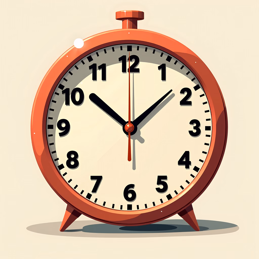 A retro-style red alarm clock on a beige background.