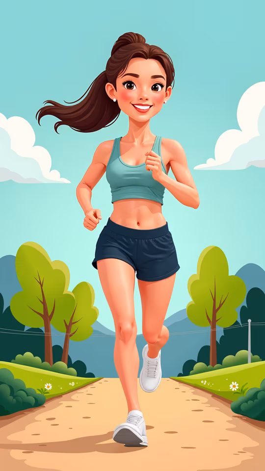 Running Girl Cartoon