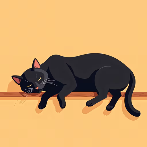 Sleeping Cat Illustration