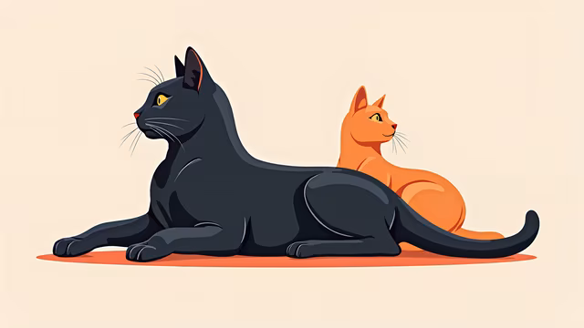 Two Cats Illustration