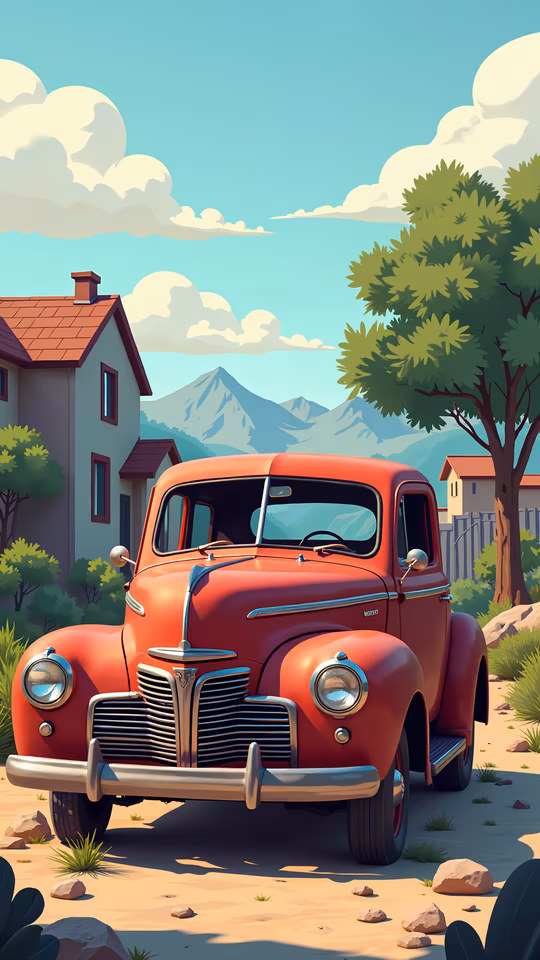 Vintage Pickup Truck Illustration