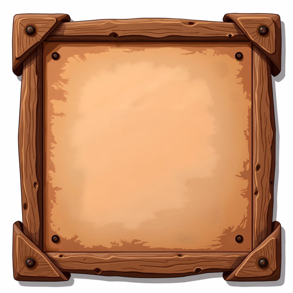 Blank wooden signboard with aged appearance and rustic design.