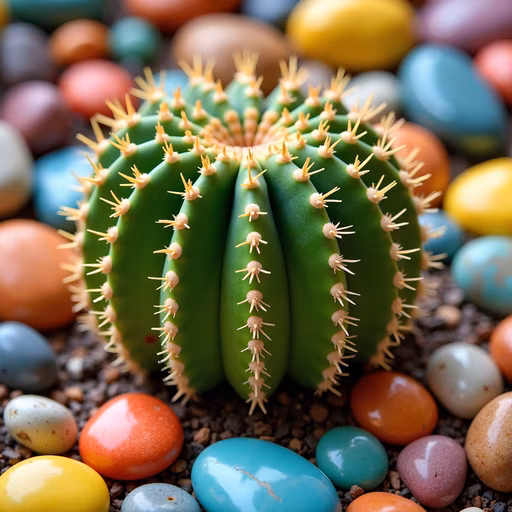 Cactus Among Easter Eggs