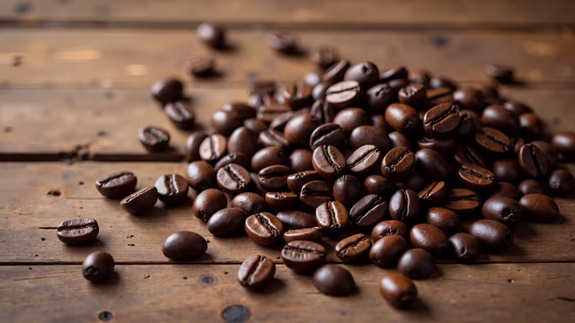Coffee Beans on Wood