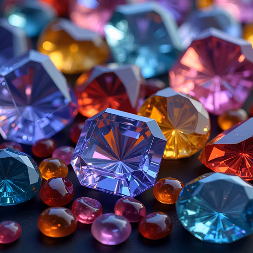 Colorful Gemstones Illustration