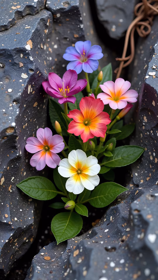 Flowers Amidst Rocks