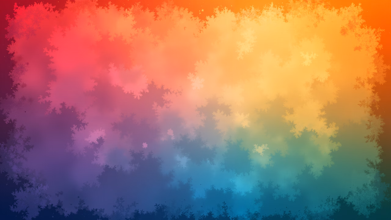 Vibrant fractal rainbow illustration with smooth color gradients and intricate patterns.