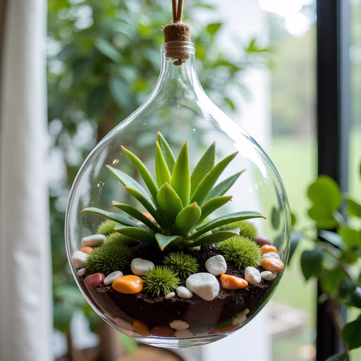 Glass Terrarium with Succulent