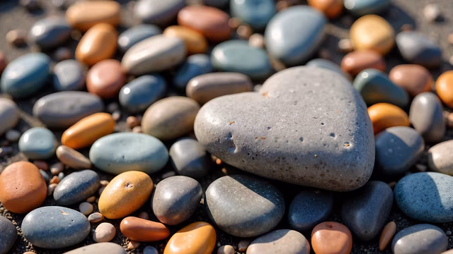 Heart-Shaped Pebble Amongst Others