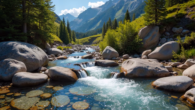 Mountain Stream Illustration