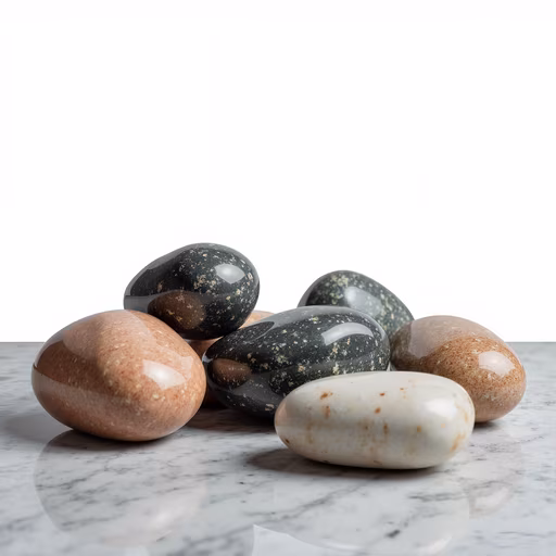 Polished Stones on Marble