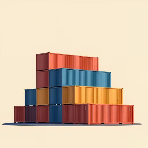 Stacked Shipping Containers