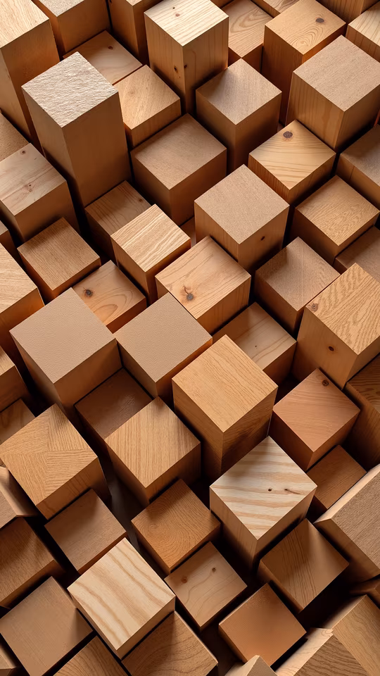 Stacked Wooden Cubes