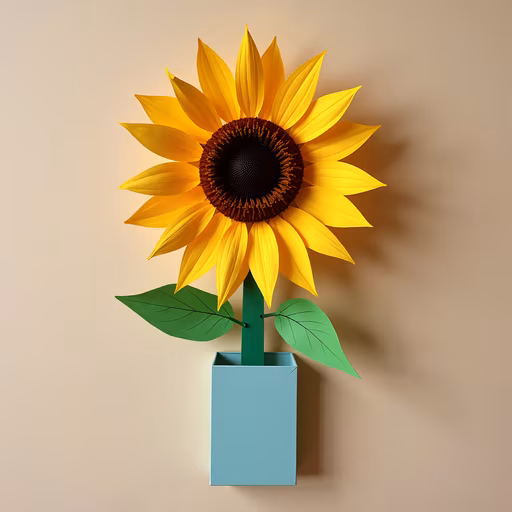 Sunflower in Paper Art