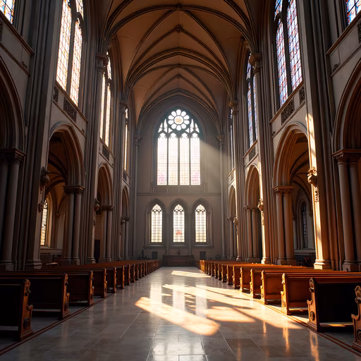 Sunlit Cathedral Interior
