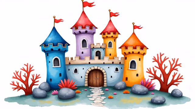 Underwater Castle Illustration