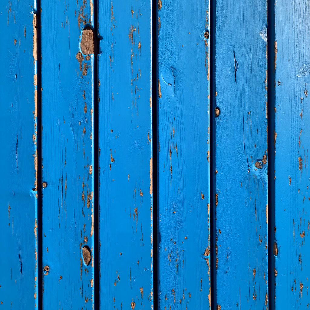 Close-up of weathered blue planks, showcasing vibrant contrast and natural textures.