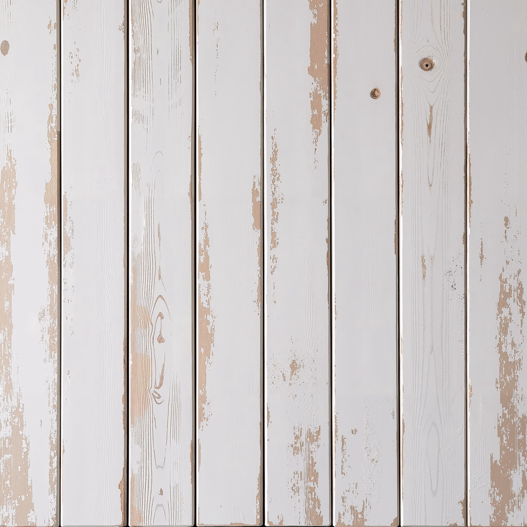 Close-up of weathered wood planks with chipped paint, evoking nostalgia and rustic charm.