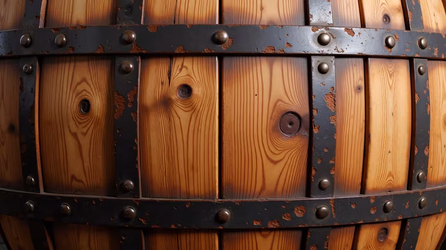 Weathered Wooden Barrel