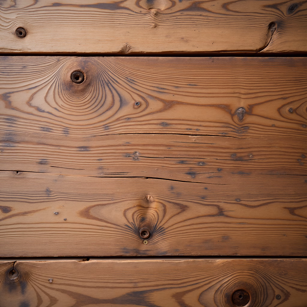 Close-up of rustic wooden planks with detailed grain patterns and knots.
