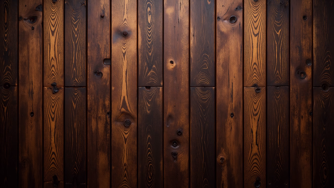 Close-up of wooden planks with intricate grain patterns and warm tones.