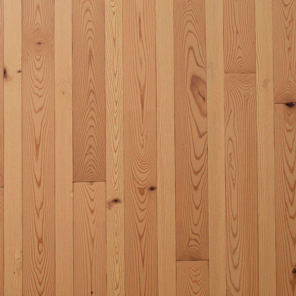 Close-up of vertical wooden planks with natural grain and knots.