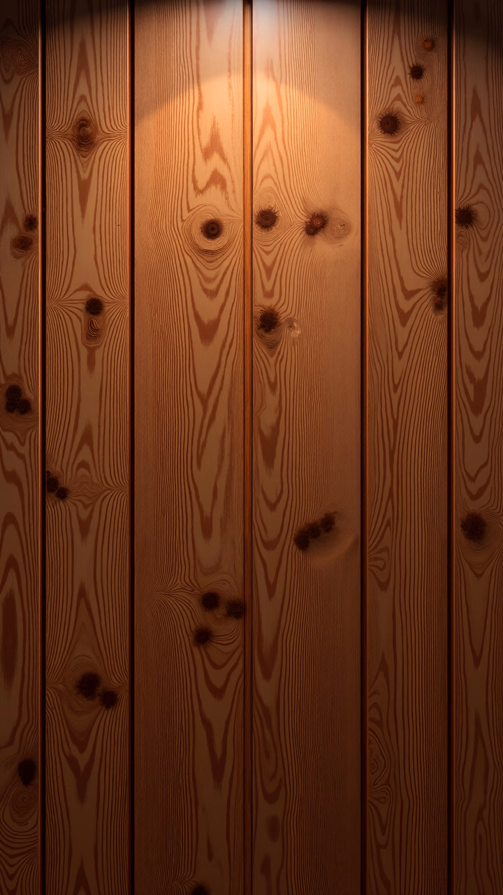 Warm wooden planks with natural knots, architectural beauty, rustic charm, cozy atmosphere