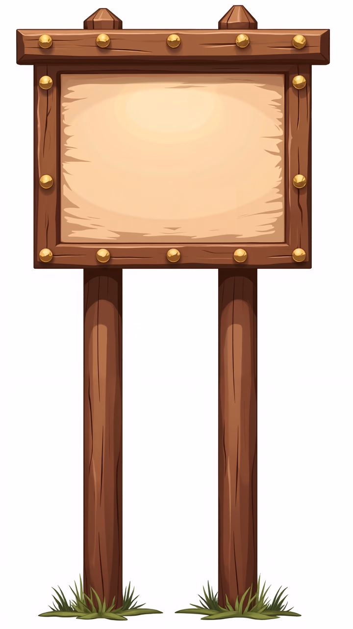 Blank wooden signpost with rustic design and earthy tones.