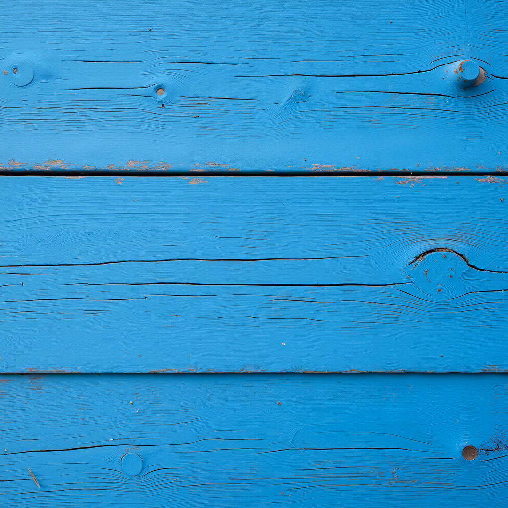 Close-up of vibrant blue wooden planks with natural grain patterns.