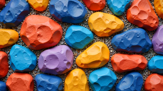 Colorful Rock Climbing Holds