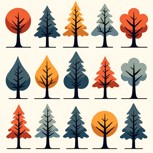 Colorful Trees Illustration