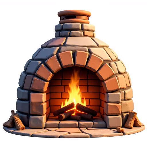 Cozy Stone Fireplace Illustration