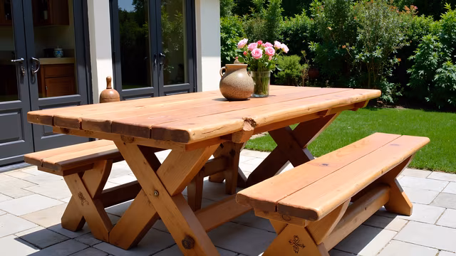 Outdoor Wooden Picnic Table