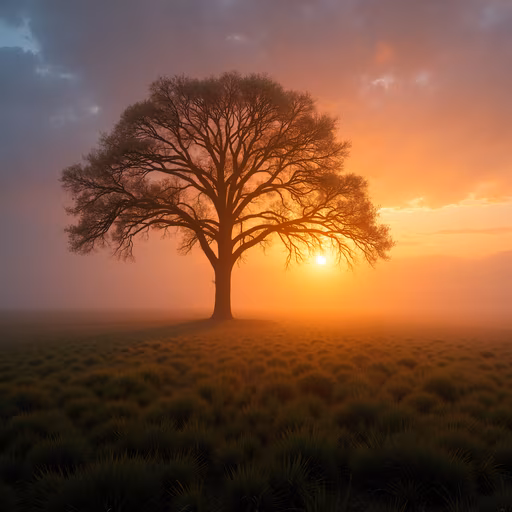 Solitary Tree at Sunset